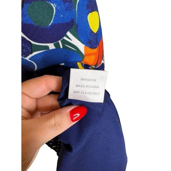 STAUD Moulette Midi Skirt Blue Fruit Veggie Colorblock Size 4 - Picture 11 of 11